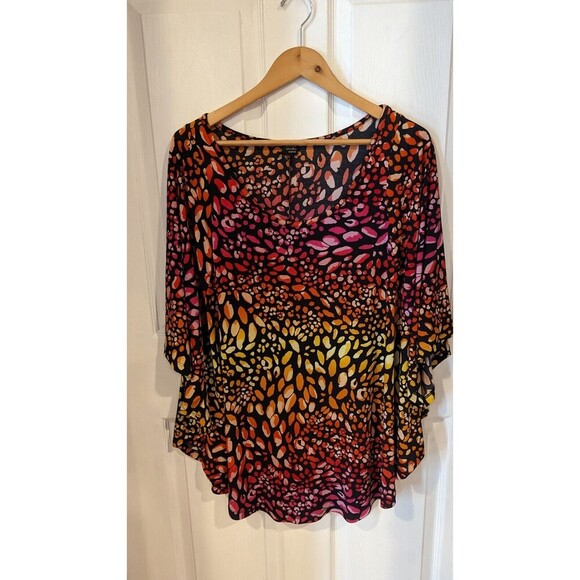Rafaela Studio Woman Rainbow Stretch Jersey Knit Dolman Top 2XL Carreer - Picture 4 of 4